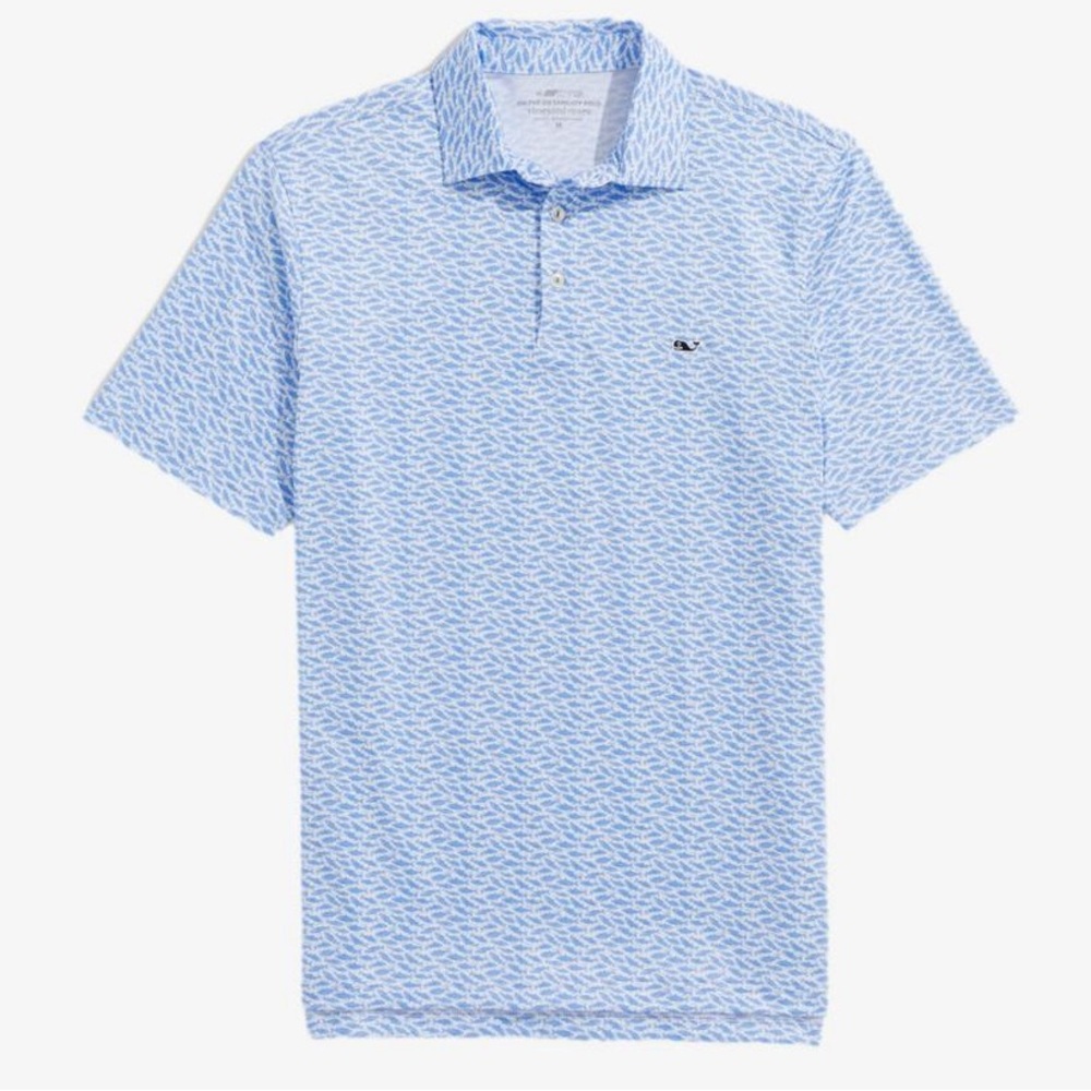👉🏼NWOT👈🏼 VINEYARD VINES Men’s 
On-the-Go Sankaty Fish Golf Polo Shirt XL
